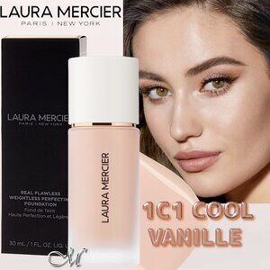 Laura Mercier Real Flawless Foundation* ~ 1C1 COOL VANILLE (Ivory Creme) 1oz NIB